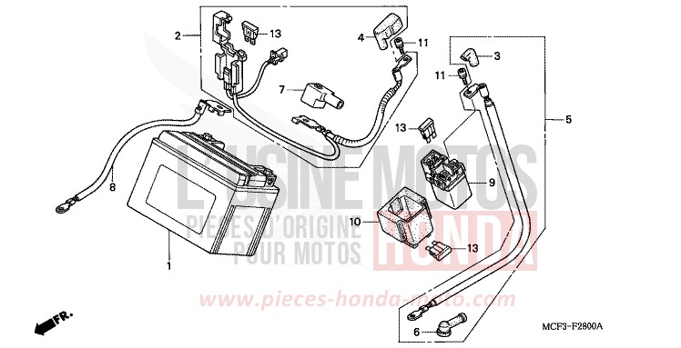 BATTERY for VTR1000 SP-2 GRAPHITE BLACK (NHB01) from 2006